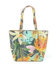 NWT Brahmin Ellen Tote in Retro Jungle Floral Palm Melbourne Leather Purse