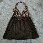 Victoria’s Secret Black Lace Babydoll Dress Coverup 