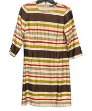 J. McLAUGHLIN Women’s Sz 4 Viv Color Block Stripe Jewel Neck Casual Dress