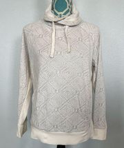 PrAna Gotu Pullover Winter Jaquard Cream & Gray Medium