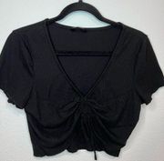 SheIn Black crop top with strings