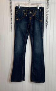 True Religion Women’s Low Rise Boot Cut Jeans Size 25 Medium Wash Blue