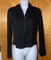 Black Athletic Works Half Zip Work Out Hoodie Top Size Small