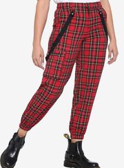 Red Plaid Jogger Pants