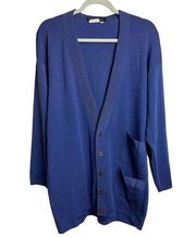 VTG Salvatore Ferragamo Long Purple Blue Cardigan Sweater Sz. M