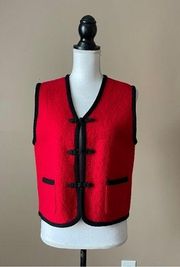 HERMAN GEIST | Red Wool Vest Sz S