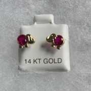 Elephant 14k Solid Gold Earrings