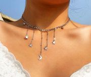 Star and Moon Charm Choker