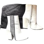 AMIRI Leather Heeled Boots with Glitter Accent NWOB Sz 36.5 (6)