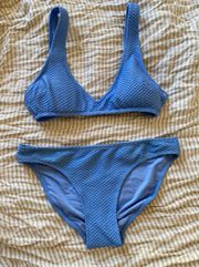 Light Blue Crinkle Scoop Bikini