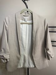 Beige Open Front Blazer