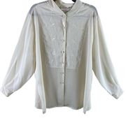 Susan Bristol Vintage Embroidered Lightweight Collared Button Up Blouse Size 20W