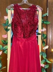 red prom dress