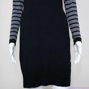 Tart black and grey stripe bodycon sweater dress, size XS