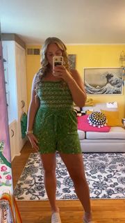 Strapless Green Romper