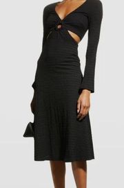 Likely. Women's Black Eila Cutout Waist Midi Dress.