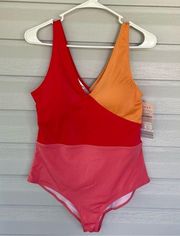 NWT SERRA ONE PIECE SWIMSUIT ORANGE AND RED SIZE LARGE