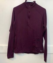 Mountain Hardwear Burgundy Quarter Zip Long Sleeve Shirt