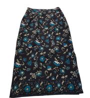 Briggs Midi Skirt Black Floral Side Slits