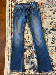 Black Fleur-de-lis Bootcut Jeans