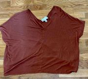 Rust Cropped Boxy Tee, Size S