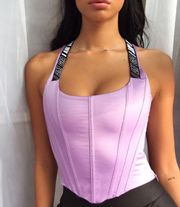 I am gia I.AM.GIA Siobhan Lilac Corset Lace Up Top