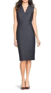 White House Black Market WHBM Gray Denim Sheath Dress 6