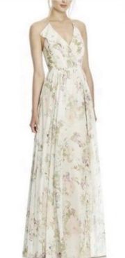 Floral Long Formal Prom Pageant Bridesmaid Dress