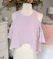 Blueblush Blush Lavender Dressy Wrap Top Womens Small