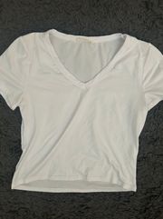 White V Neck Crop Top