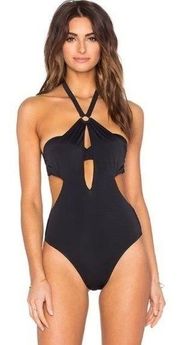 One Piece NWT L'Agent by Agent Provocateur Adrina  Swimsuit Black Gold XS Cut Out