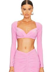 NWT Norma Kamali Cropped Sweetheart Top in Candy Pink