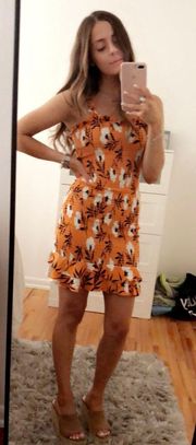 Molly & Zoey Orange Floral Mini Dress