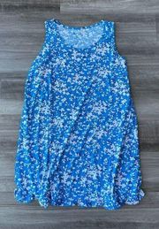 Draper James Blue Floral Ruffle Nightie Size L/XL Sleep Pajamas E2