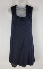Bailey 44 Sleeveless Fit And Flare Dress Lace Trim Stretch Black Size M