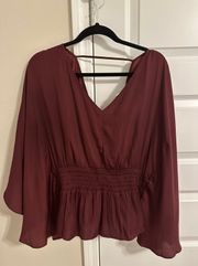 Maroon Batwing Top