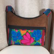 Boho Indie Hippie Embroidered Faux Leather Bag