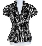 Heart Soul Black & White Geometric Patterned Top