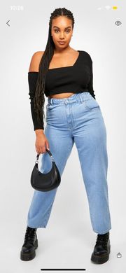 PLUS ASYMMETRIC WAISTBAND STRAIGHT LEG JEAN