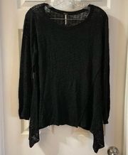 Women’s Black Shark Bite Hem Knit Sweater size M