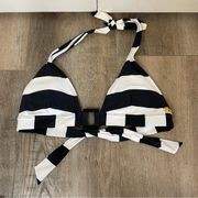 Billabong Black and White Striped Triangle Bikini Size M