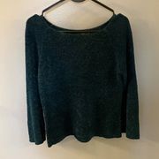 Womens Knitwear Dark Teal Metallic Sweater - M