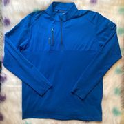 Adidas  Blue ClimaLite Golf Long Sleeve Quarter Zip