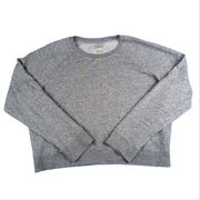 J. Crew Gray Vintage Cotton Terry Fleece Crewneck Pullover Cropped - Women's XL