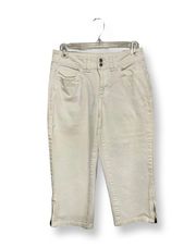 Vintage 1990s St. Johns Bay Womens Capri Jeans White Stretch Ankle Zip Denim 6