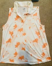 Drycell Moisture Management Sleeveless Floral Polo Size Large