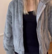 NWT New Look GIRLS Fluffy grey jacket