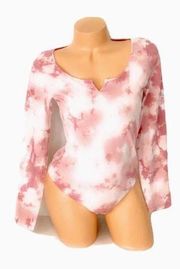 NWT Victorias Secret PINK Body Suit Long Sleeve Tie Dye One Piece Size Large