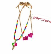 Betsey Johnson Rainbow Heart Sunglasses Bracelet