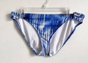 Athleta Size XL Blue Printed Swim Bikini Bottom Beach Cruise Pool Summer